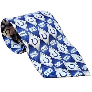 NFL Indianapolis Colts Football Novelty Necktie Tie 100% Silk Blue White